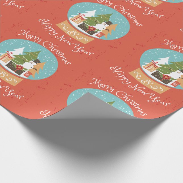 Papel De Regalo Feliz Navidad Feliz Año Nuevo (Esquina)