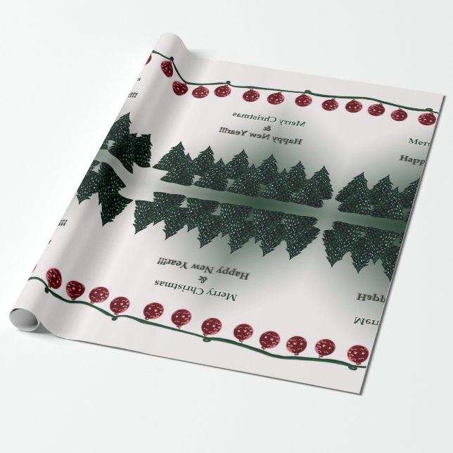 Papel De Regalo Feliz Navidad, Feliz Año Nuevo (Desenrollado)