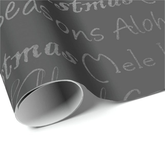 Papel De Regalo Feliz Navidad Feliz Año Nuevo Año Plata Gris Gris (Esquina del rollo)