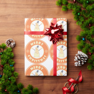 Papel De Regalo Feliz Navidad feliz estilo de café famoso de nieve