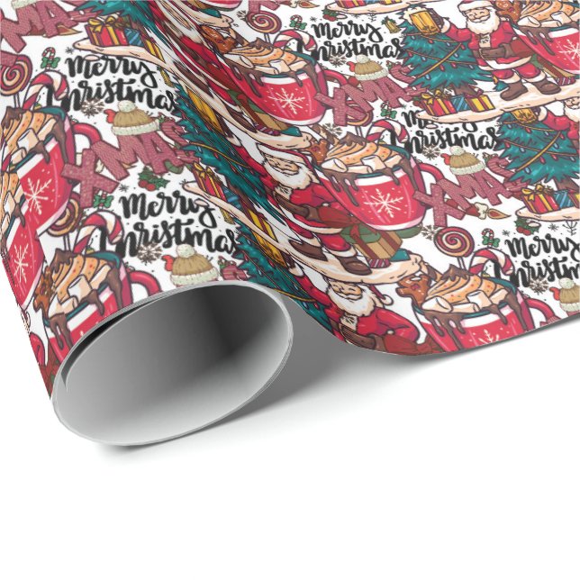 Papel De Regalo Feliz Navidad - Festividad de Navidad (Esquina del rollo)