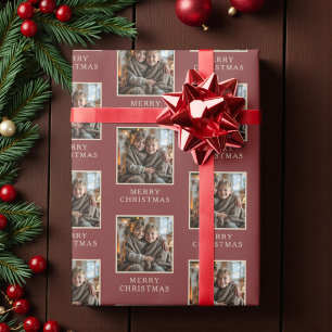 Papel De Regalo Feliz Navidad Foto Navideña Roja