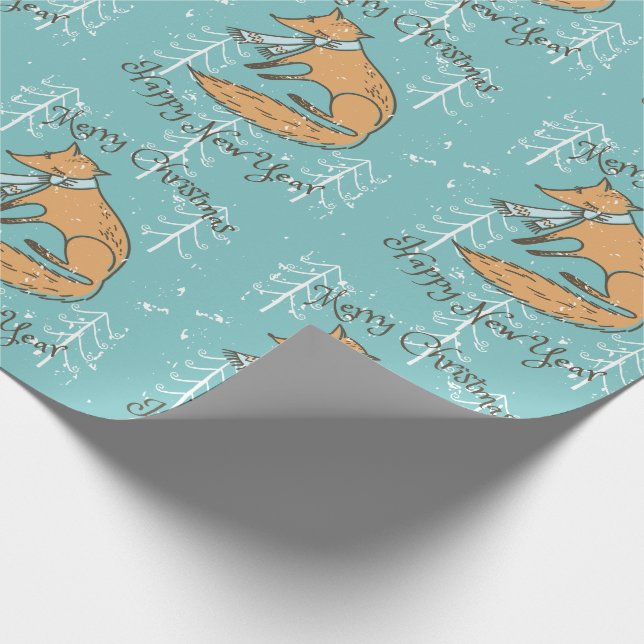 Papel De Regalo Feliz Navidad Fox Cozy (Esquina)