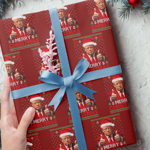 Papel De Regalo Feliz Navidad Funny Trump Papá Noel
