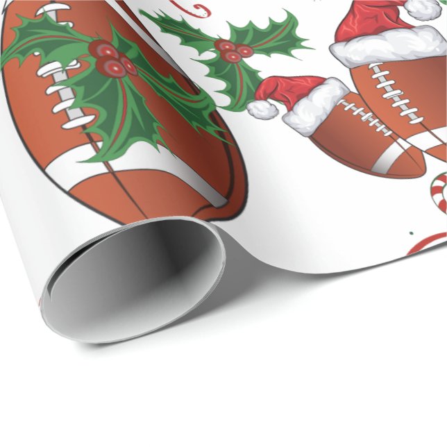 Papel De Regalo Feliz Navidad Fútbol Santa (Esquina del rollo)