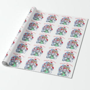 Papel De Regalo Feliz Navidad Gatos, Navidad Meowy, Regalo Diverti