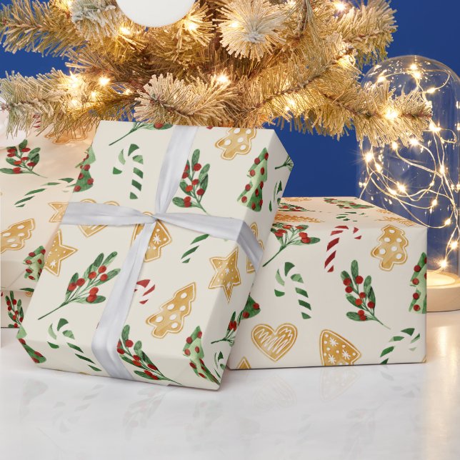 Papel De Regalo Feliz Navidad Gingerbread Cookies (Vacaciones)