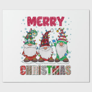 Papel De Regalo Feliz Navidad Gnome Family Divertido Árbol de Navi