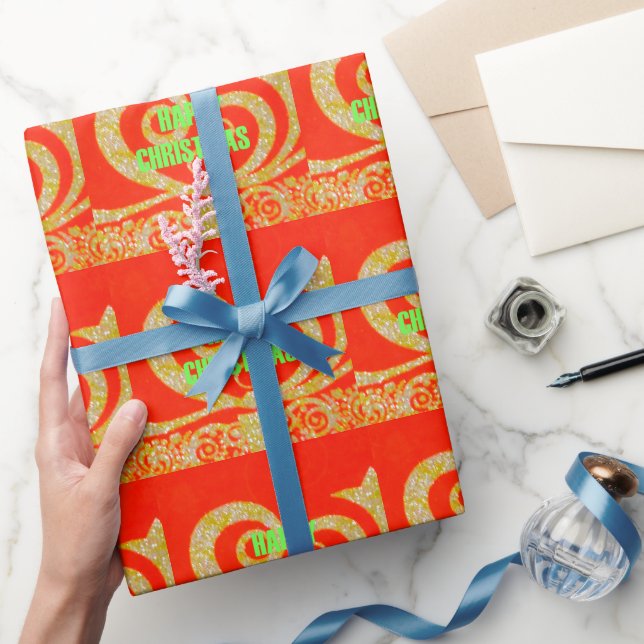 Papel De Regalo Feliz Navidad Golden Red Snowflex.jpg (Regalar)