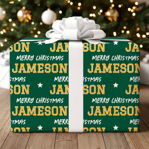Papel De Regalo Feliz Navidad Gran Personalizado a gran escala Oro
