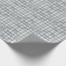 Papel De Regalo Feliz Navidad Green Plaid Wreath Búfalo Check