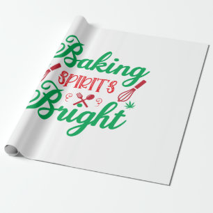 Papel De Regalo Feliz Navidad Hornear Spirits Bright
