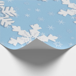 Papel De Regalo Feliz Navidad Invierno White Snowflakes Hermosos
