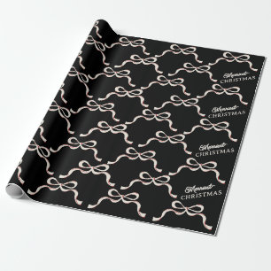 Papel De Regalo Feliz Navidad Lazos Negros modernos