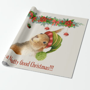 Papel De Regalo Feliz Navidad Loco Ardilla Fiesta