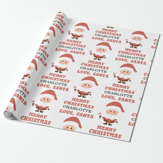 Papel De Regalo Feliz Navidad | Love Santa Gift (Desenrollado)