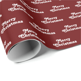 Papel De Regalo Feliz Navidad maroon blanco borgoña vacaciones de 