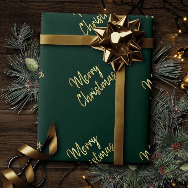 Papel De Regalo Feliz Navidad | Moderno y verde de moda (Subido por el creador)