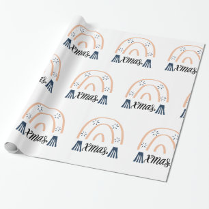 Papel De Regalo Feliz Navidad Navidad Boho Regalo arcoiris