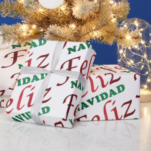 Papel De Regalo Feliz Navidad Navidades rojos españoles