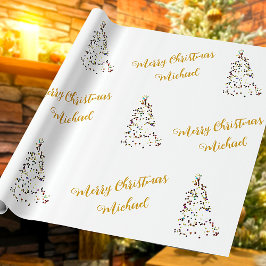 Papel De Regalo Feliz Navidad Nombre personalizado Elegante Person