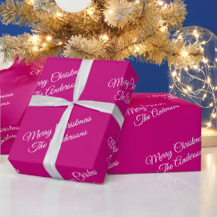 Papel De Regalo Feliz Navidad, Nombres, Texto en guión blanco sobr