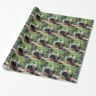 Papel De Regalo Feliz Navidad panda gigante