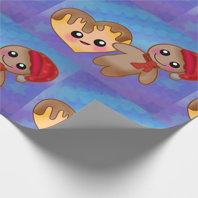 Papel De Regalo Feliz Navidad, pandillero, galleta del corazón (Esquina)