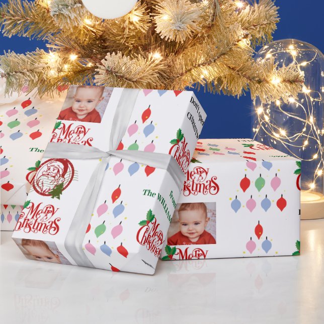 Papel De Regalo Feliz Navidad Pastel Santa Aprobado Personalizado (Vacaciones)