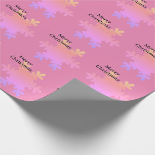 Papel De Regalo Feliz Navidad Patrones de Copo de Nieve en Rosa y