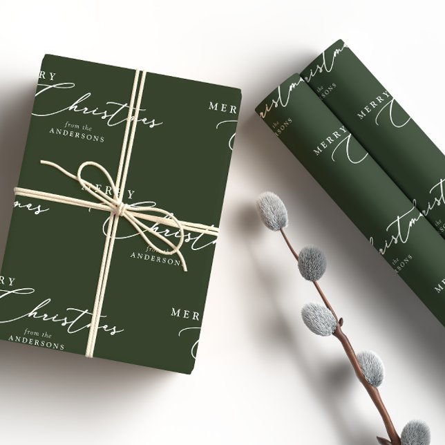 Papel De Regalo Feliz Navidad Personalizada Estilo Elegante Guión (Subido por el creador)