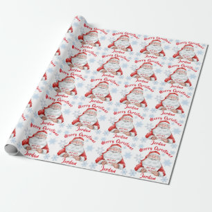 Papel De Regalo Feliz Navidad personalizado Santa Claus