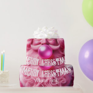 Papel De Regalo Feliz Navidad Pink Bubble Gum   Nombre del equipo