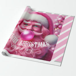 Papel De Regalo Feliz Navidad Pink Bubble Gum | Nombre del equipo 