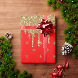 Papel De Regalo Feliz Navidad - purpurina rojo