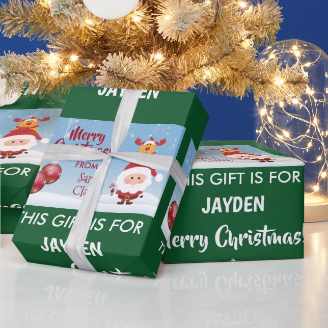 Papel De Regalo Feliz Navidad, regalo de Santa Claus, Rudolph (Vacaciones)