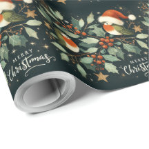 Feliz Navidad Robin Mistletoe Wreath