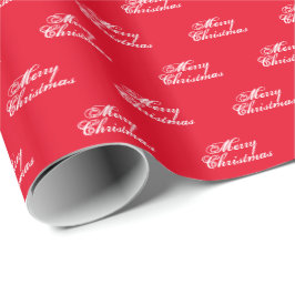 Papel De Regalo Feliz Navidad rojo blanco patrón de escritura fest