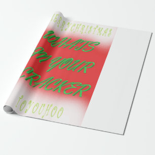 Papel De Regalo Feliz Navidad rojo verde verde con texto
