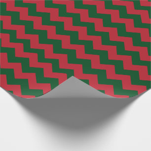 Papel De Regalo Feliz Navidad Rojo y Verde Chevron