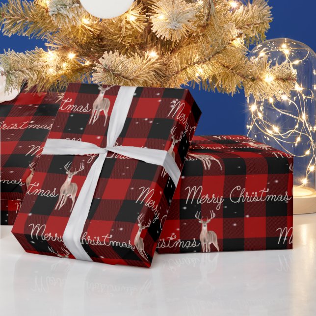 Papel De Regalo Feliz Navidad Rope y ciervo en rebanada (Vacaciones)