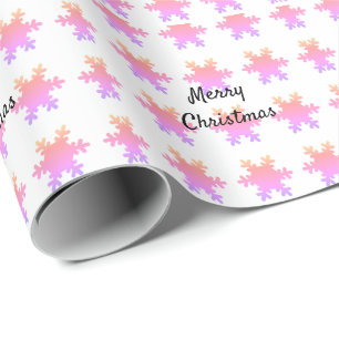 Papel De Regalo Feliz Navidad Rosa Dorado Patrones de Copo de Niev