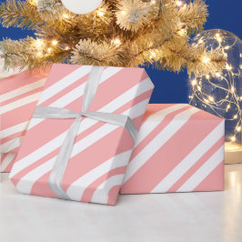 Papel De Regalo Feliz Navidad rosa y blanco