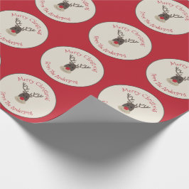 Papel De Regalo Feliz Navidad Rudolph Reindeer Regalo Wrap