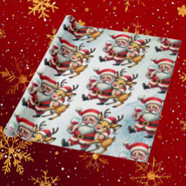 Papel De Regalo Feliz Navidad Saludos Santa