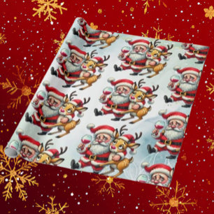 Papel De Regalo Feliz Navidad Saludos Santa
