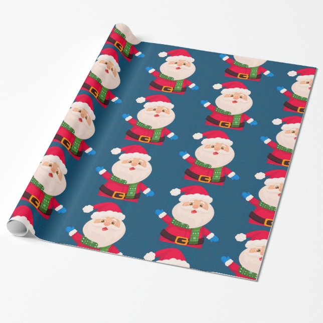 Papel De Regalo Feliz Navidad Santa (Desenrollado)