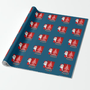 Papel De Regalo Feliz Navidad Santa Claus Tree Stokings X-mas