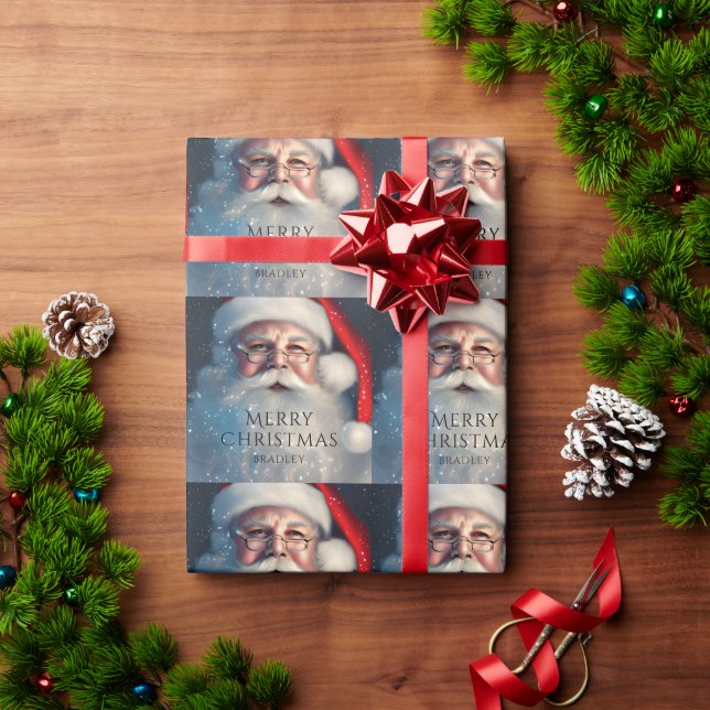 Papel De Regalo Feliz Navidad Santa Festividad de Invierno (Regalo de vacaciones)