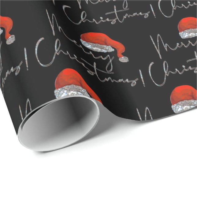 Papel De Regalo Feliz Navidad Santa Hat (Esquina del rollo)